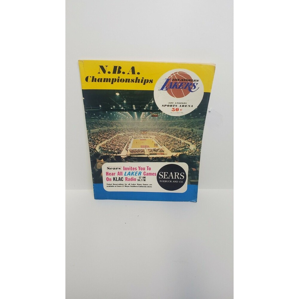 1966 NBA Championship Lakers vs Celtics Unscored Sports Program NBA Memorabilia